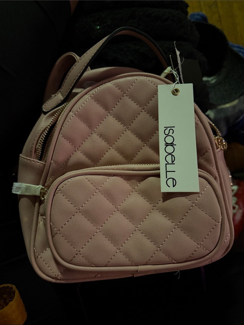 Isabelle Quilted Pink Mini Backpack